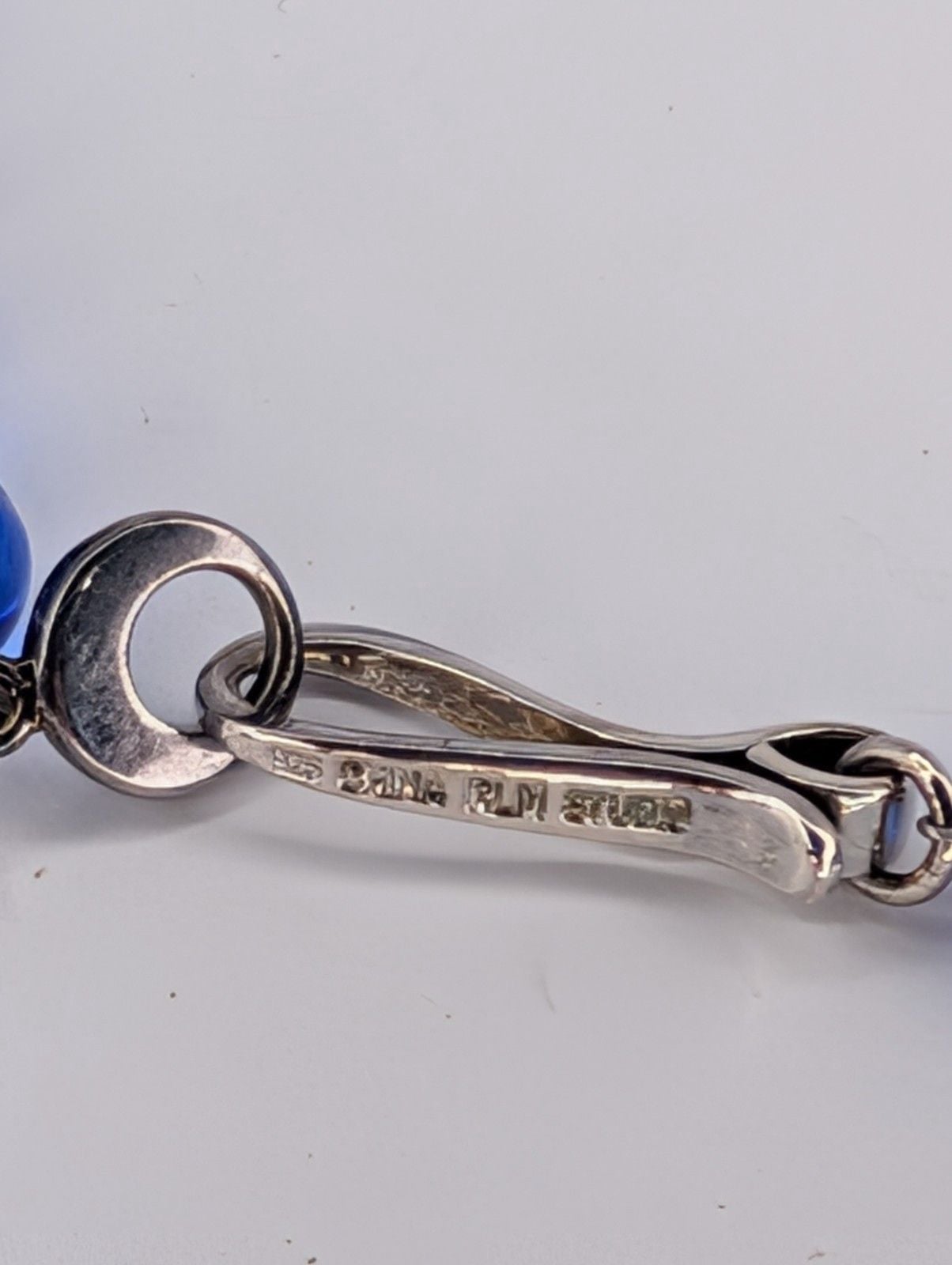 RLM Robert Lee Morris STATEMENT NECKLACE Sterling Silver COBALT BLUE 8