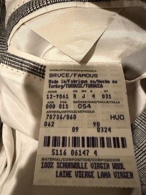 Vintage Hugo Boss Custom 2 Piece Suit Grey Prince of Wales Check 44R 3