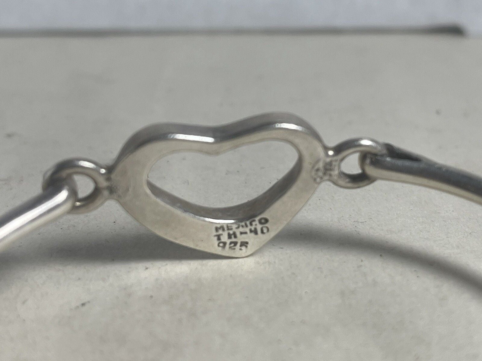 Native Southwestern Sterling Open Heart Bangle Cuff Bracelet Sterling Silver 925 8