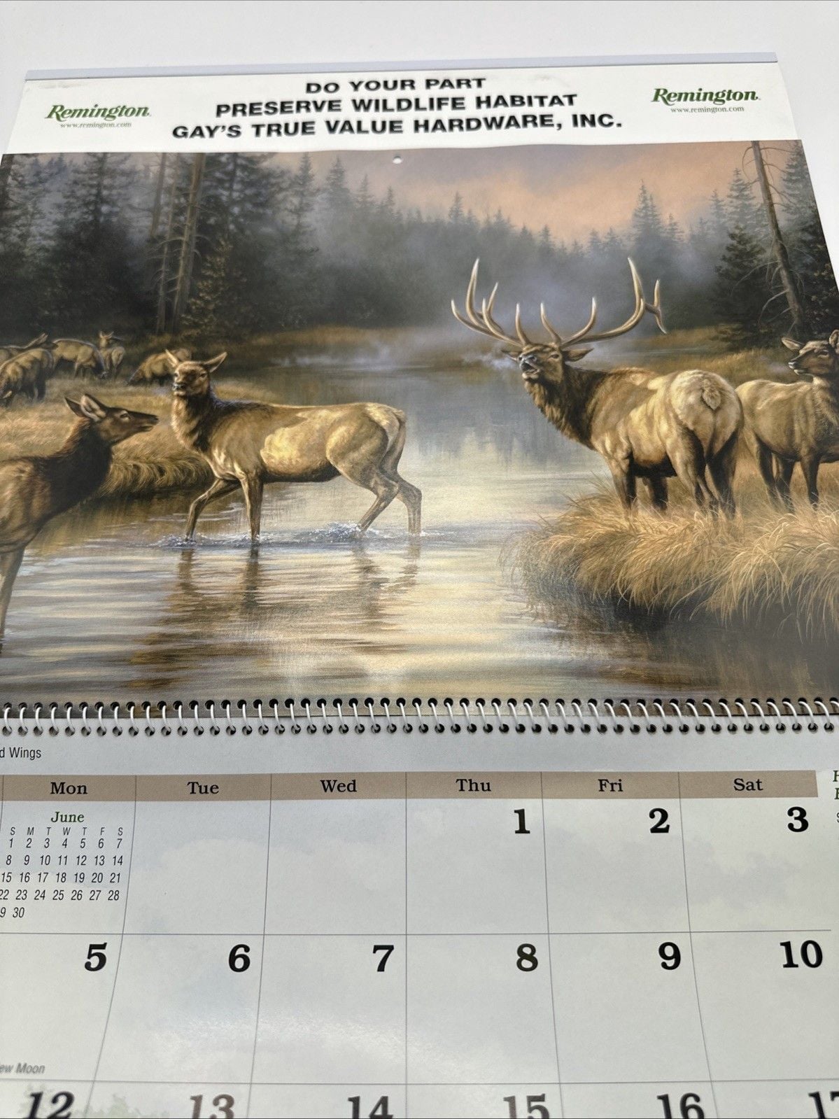 Vintage 2008 Remington Hunting Calendar Gays True Value Tunkhannock Pa Deer Hunt 7