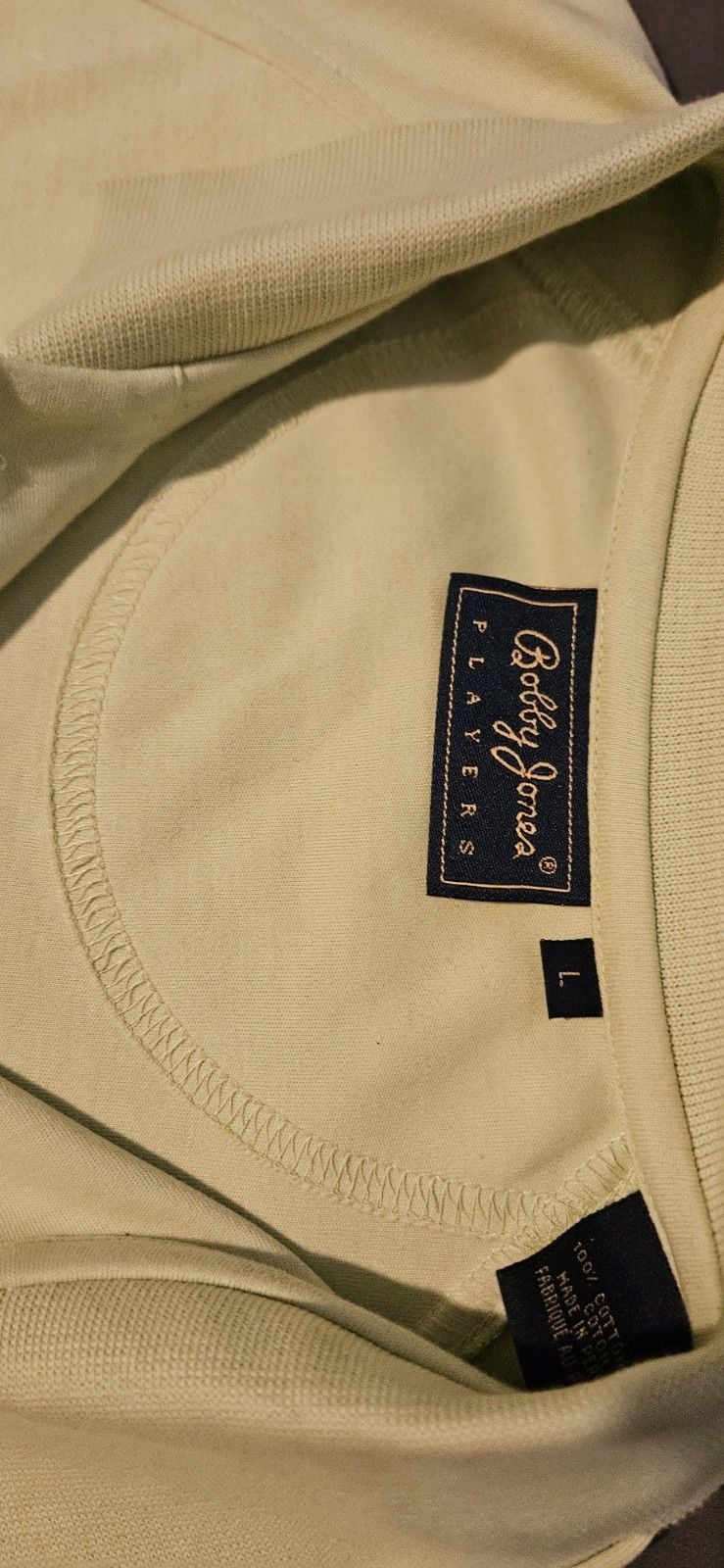 Bobby Jones Players Golf Polo Size L Riviara Golf Club Yellow/ Green Golfing New 7