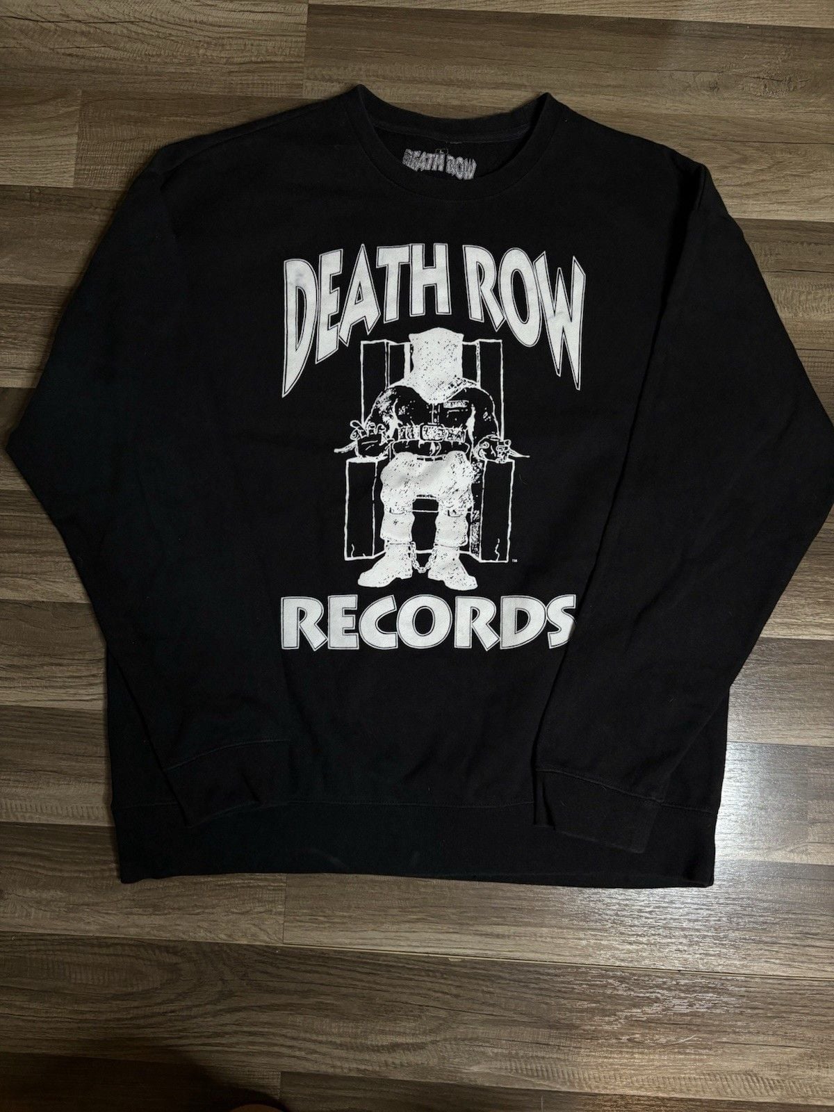 Death Row Records Sweatshirt Black Graphic Pullover Death Row Records Mens L 2