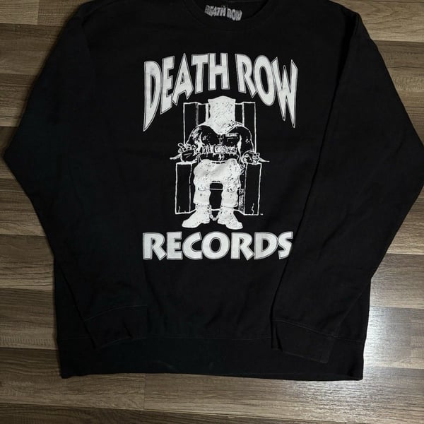 Death Row Records Sweatshirt Black Graphic Pullover Death Row Records Mens L