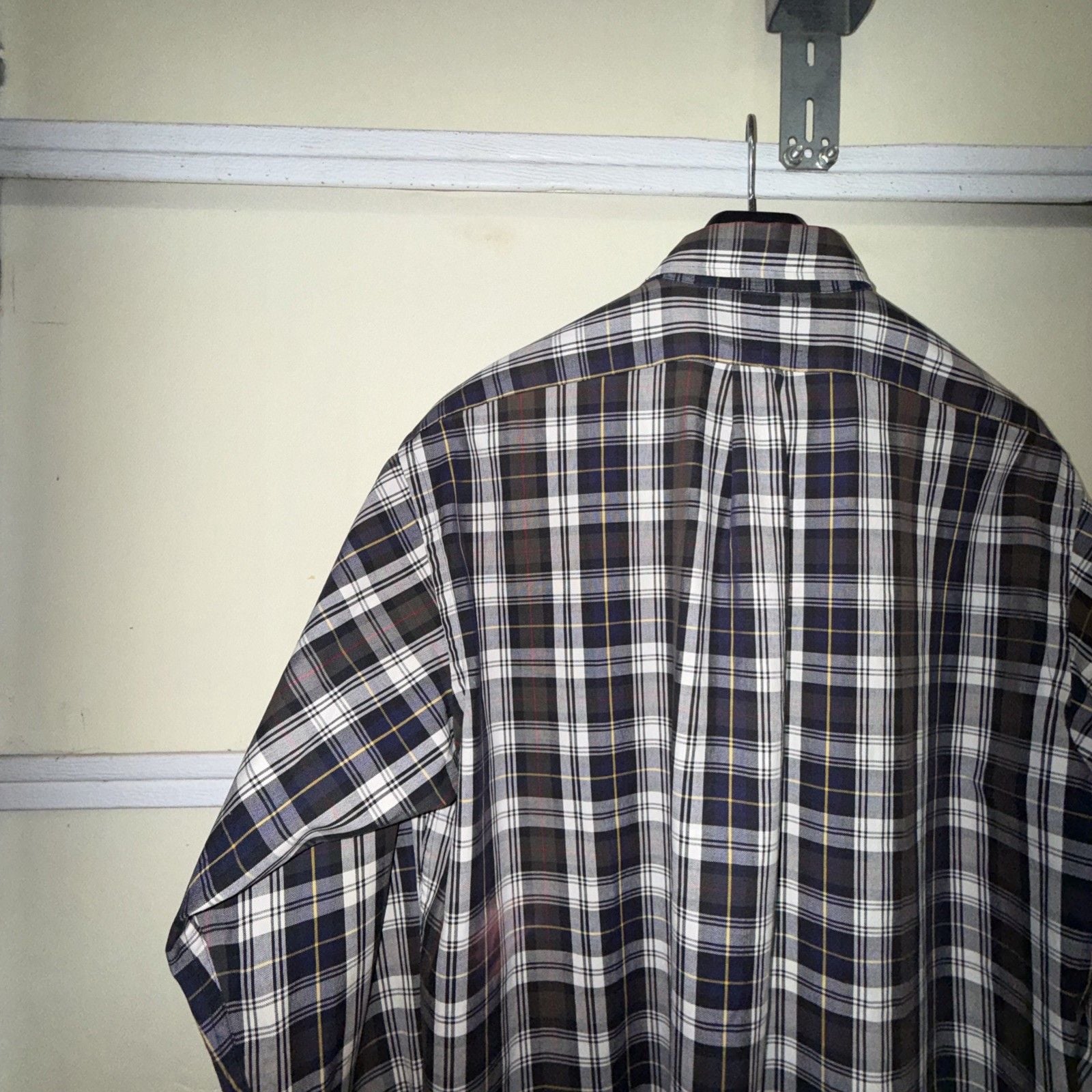 POLO RALPH LAUREN Shirt | Long Sleeve Blue RED YELLOW WHITE PL AID Stripe | L 17