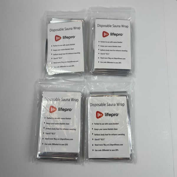 Lot Of 4 LifePro Sauna Wraps Foil Reflective Blanket Therapy 63" x 82.5".