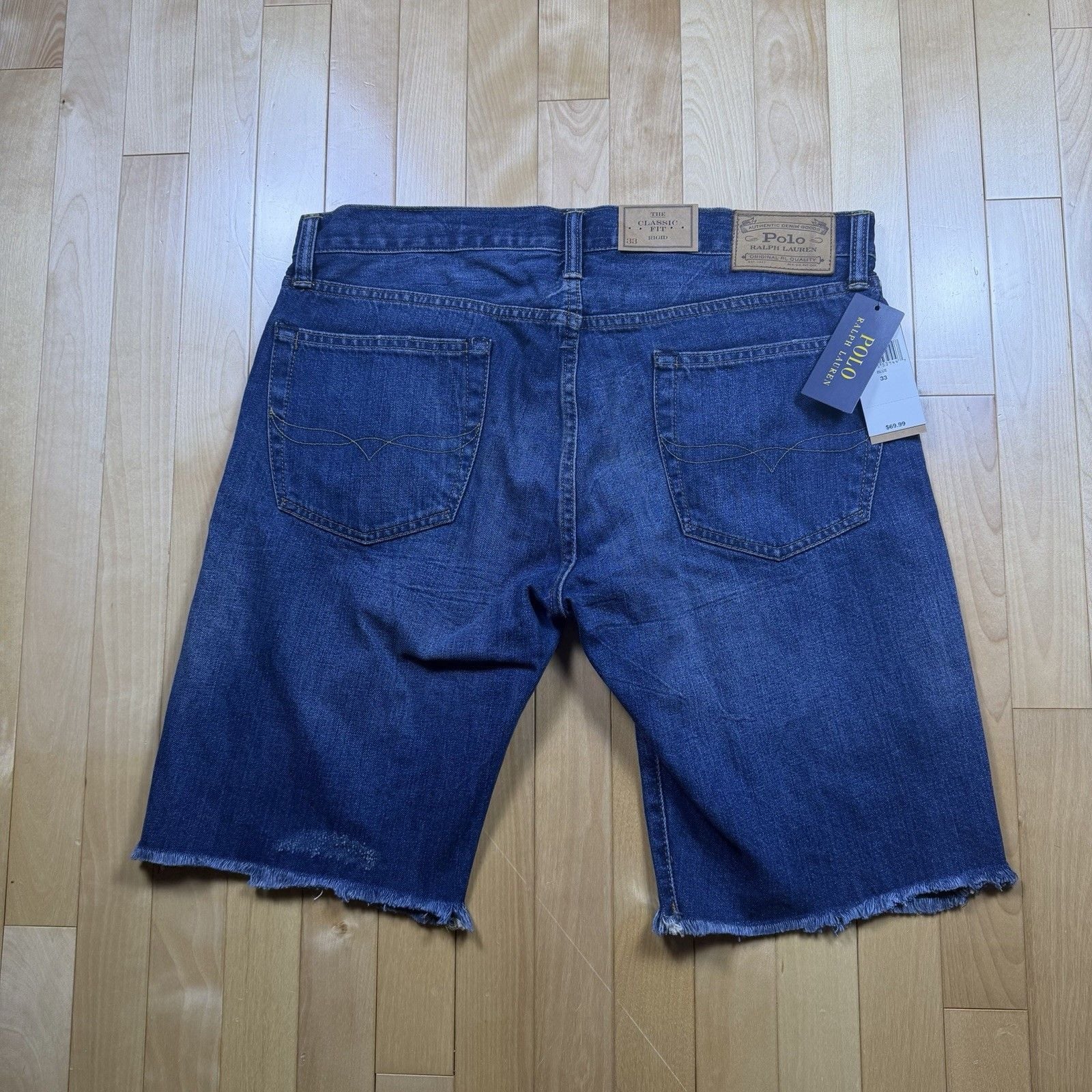 Polo Ralph Lauren Denim Jorts Men’s 33 Baggy Raw Hem Classic Fit NWT Y2K 9