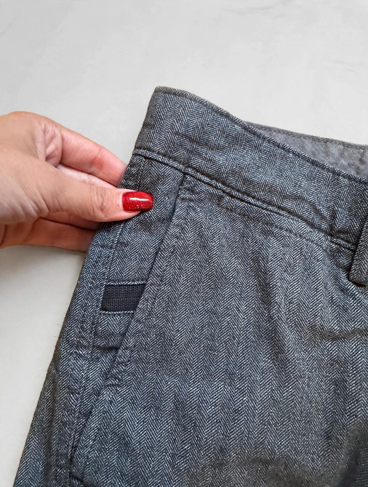 Cremieux Men's Gray Herringbone Dress Pants 30x30 Cotton Blend 3