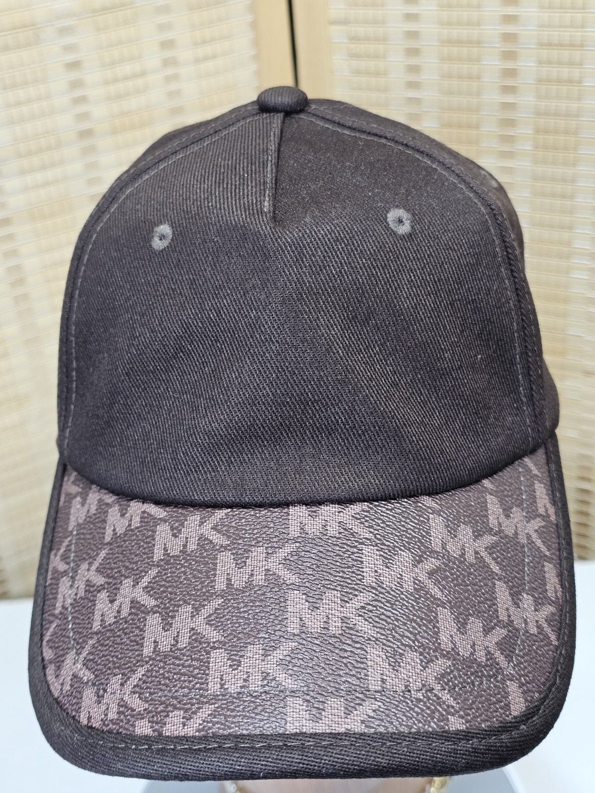 Michael Kors Chocolate MK Monogram Brim Baseball Cap One Size NWT 2