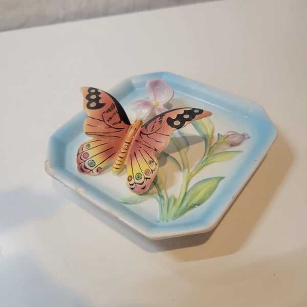 Vintage Napco 1960 Monarch Butterfly Trinket Dish