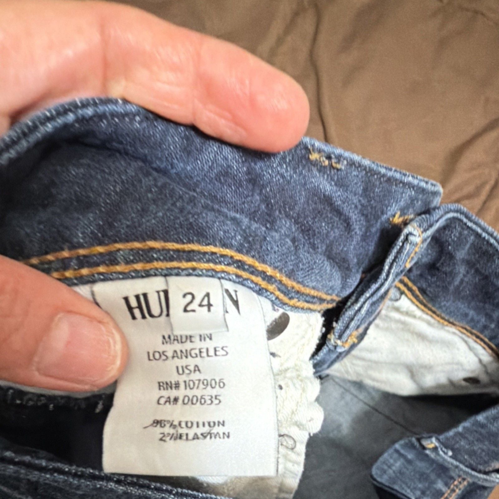 Hudson Women's Blue Straight Stretch Denim Jeans 5-Pocket Zip Button Logo Accent 7