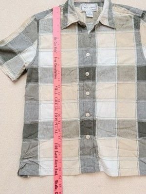 Sarah Bentley Shirt Women M Medium Plaid Button Up Short Sleeve Cotton Blend 7