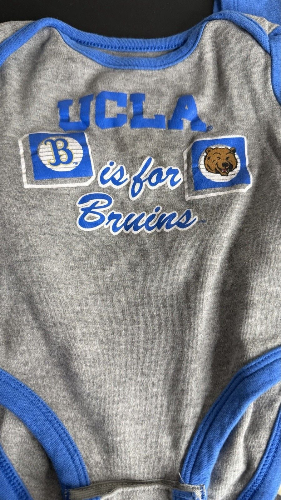 Team Athletics UCLA Bruins 3-Pack Baby Bodysuits 3-6M Blue Gray 3