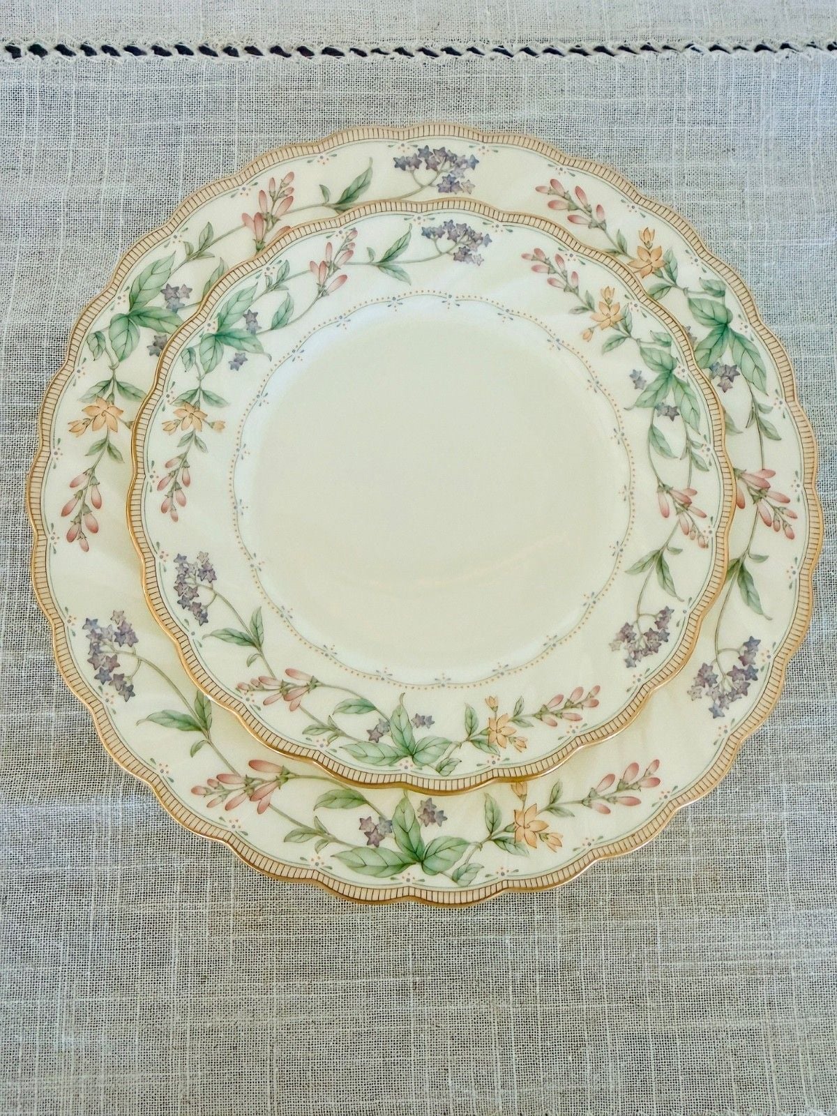Noritake Brookhollow 4704 Bone China | 1 Dinner Plate + 1 Salad Plate 1