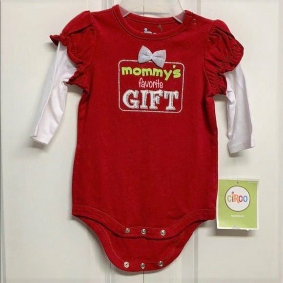 Christmas Circo Mommy's Favorite Gift Graphic Body Suit Size 3M NWT 2