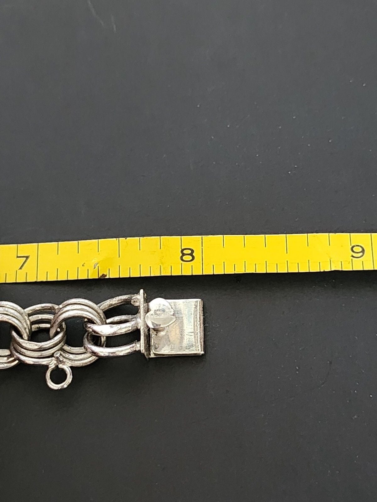 elco sterling silver bracelet With Safety Chain 8" 6