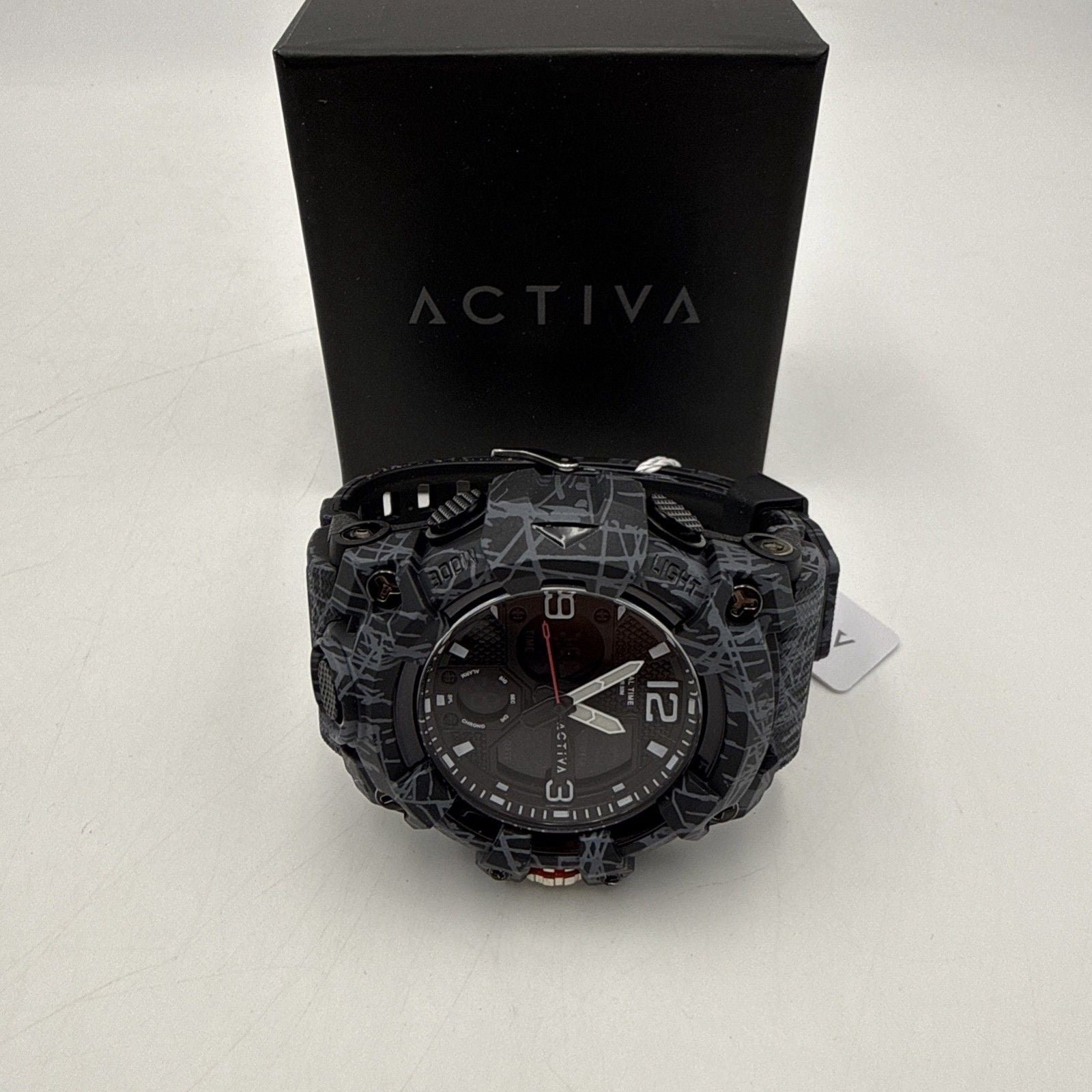 Activa Decus X Digital Men’s Watch Black Camo 49mm ACW8008-001 New In Box 7