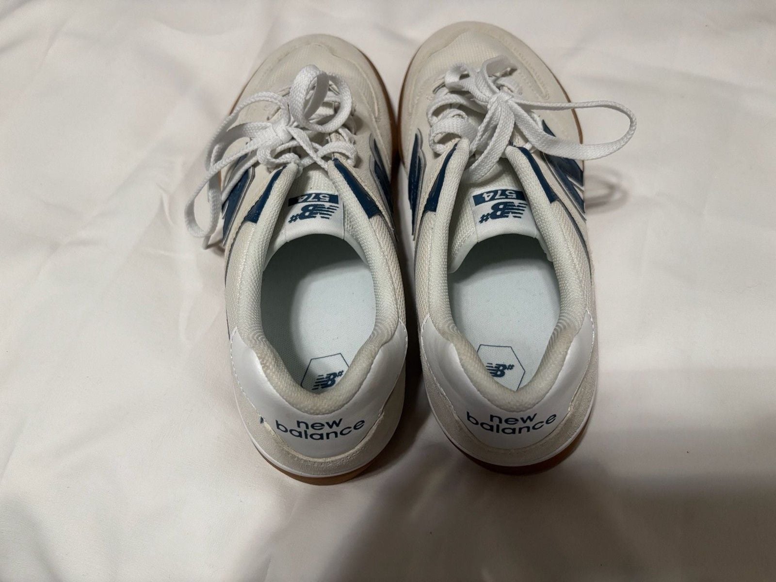 New Balance Numeric 574 Sea Salt Navy Gum Skate Shoes size 12 5