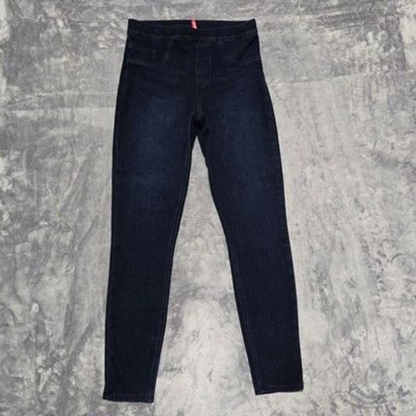 Spanx Jean-ish Ankle Leggings Stretch Indigo Blue Pull On Pants Size Small