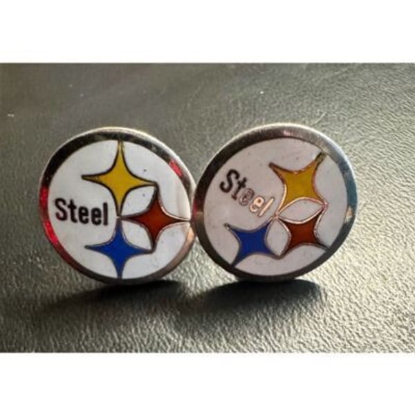Vintage Pittsburgh Steelers Steelmark Logo Cufflinks Men's Wedding