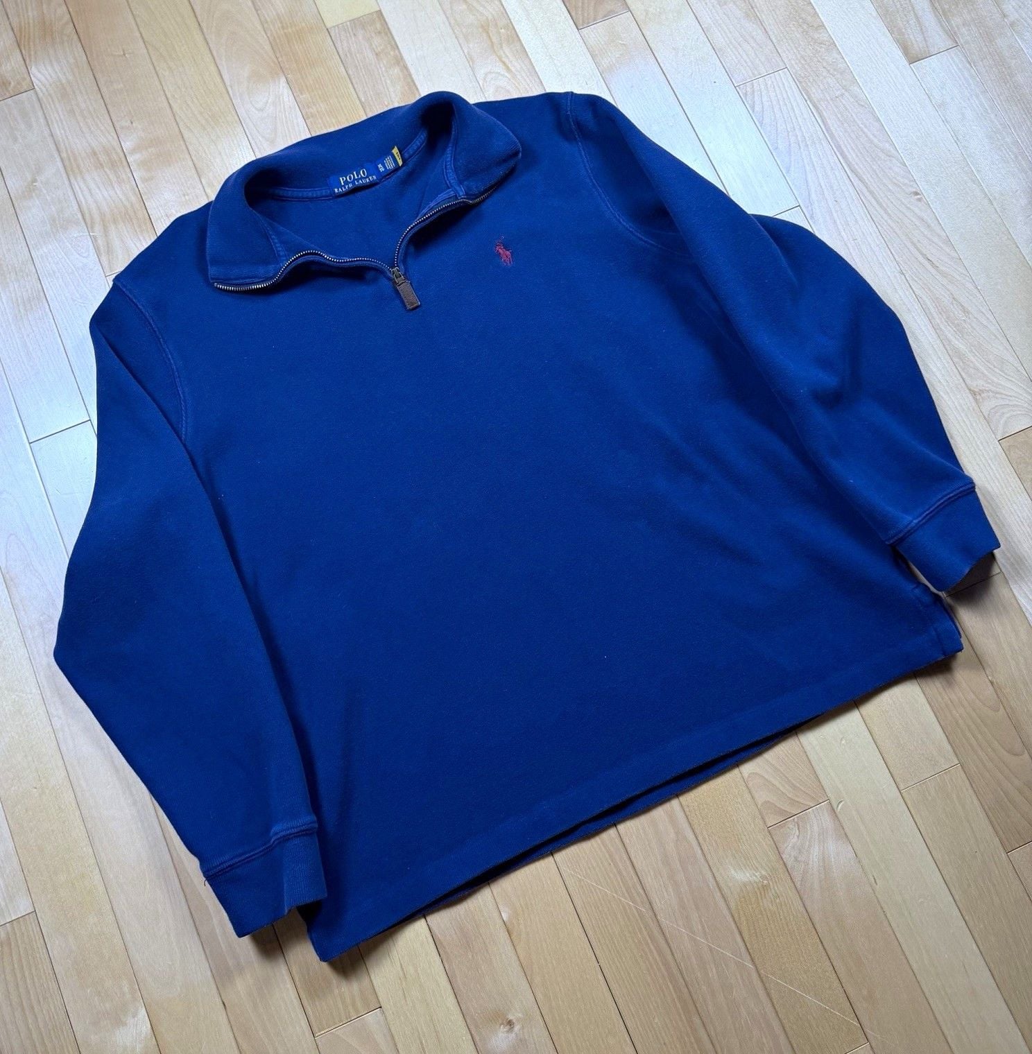 Polo Ralph Lauren Quarter Zip Pullover Mens XL Blue Red Pony Sweatshirt 2