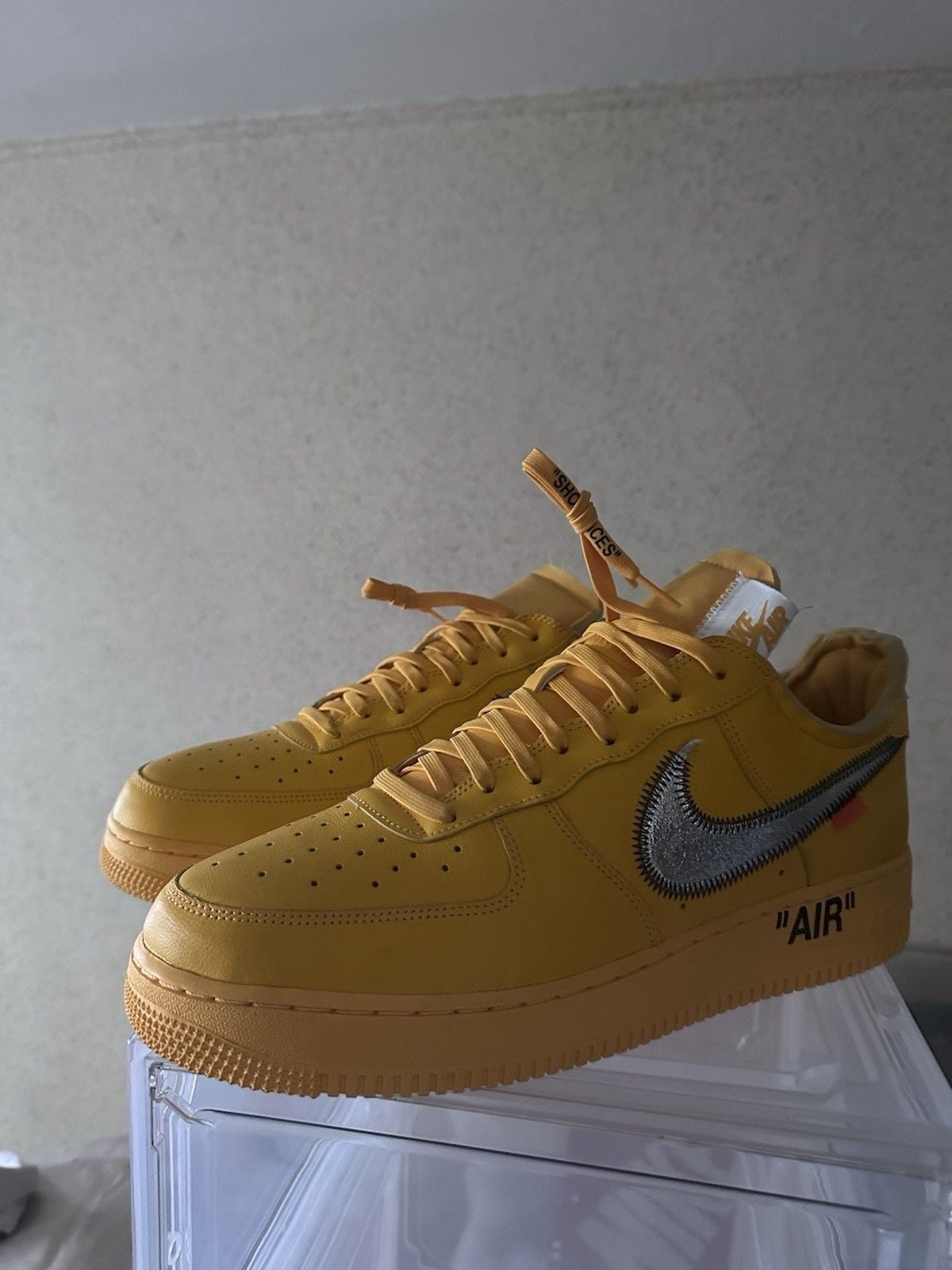 SIZE 13🌟Off-White Nike Air Force 1 ICA UNIVERSITY GOLD grail LIKE NEW 4