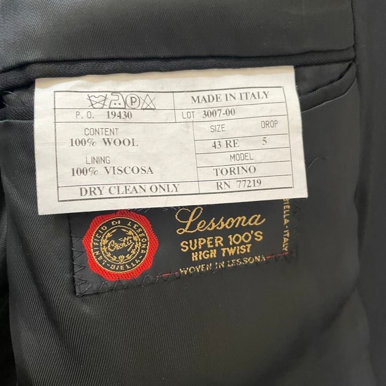 Vito Rufolo Men's Black Wool Suit Jacket Italian Size 43R Career Business 2
