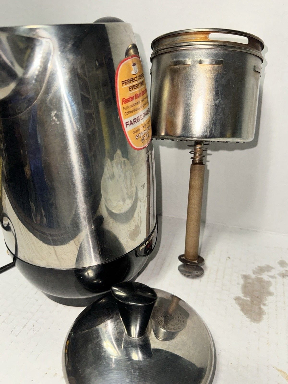 Vintage Farberware Superfast 138B 2-8 Cup Electric Coffee Percolator USA 8