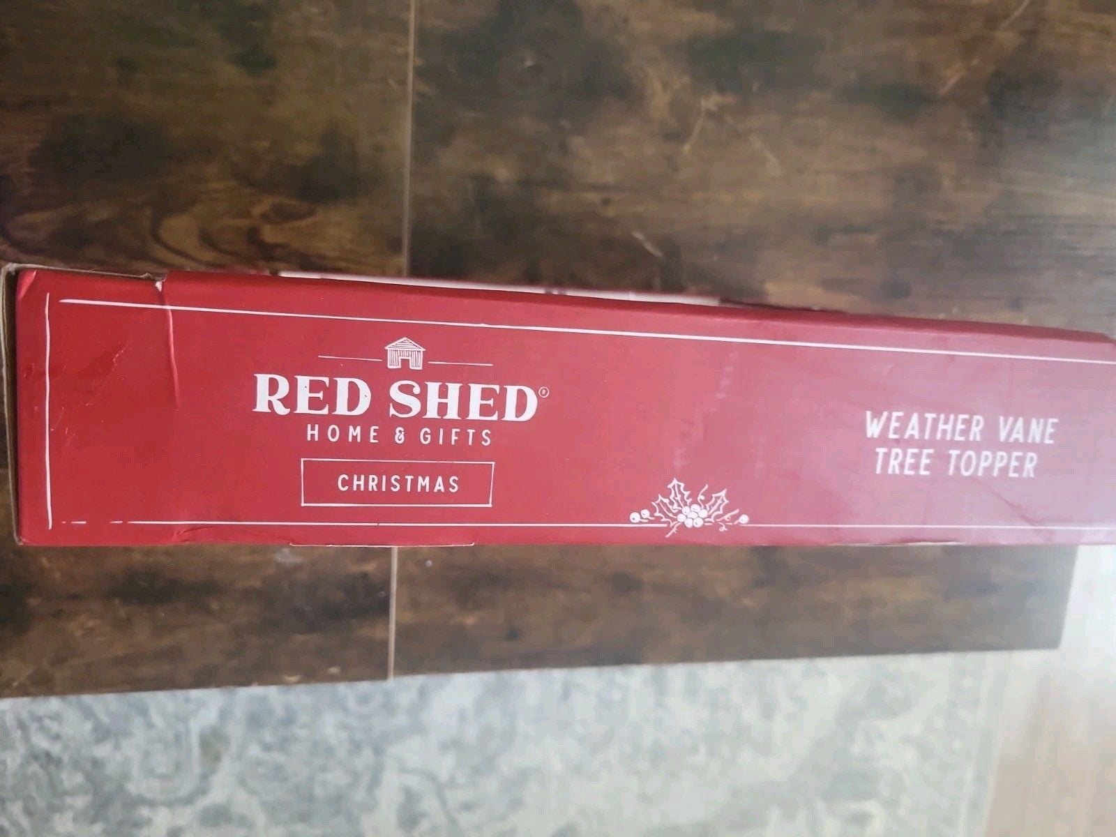 Red Shed Rooster Weathervane Christmas Tree Topper Metal Farmhouse Decor NEW 3