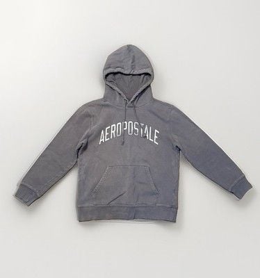 Aeropostale Men’s Medium Acid Grey Hoodie Y2K Cotton Blend 2