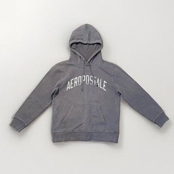 Aeropostale Men’s Medium Acid Grey Hoodie Y2K Cotton Blend