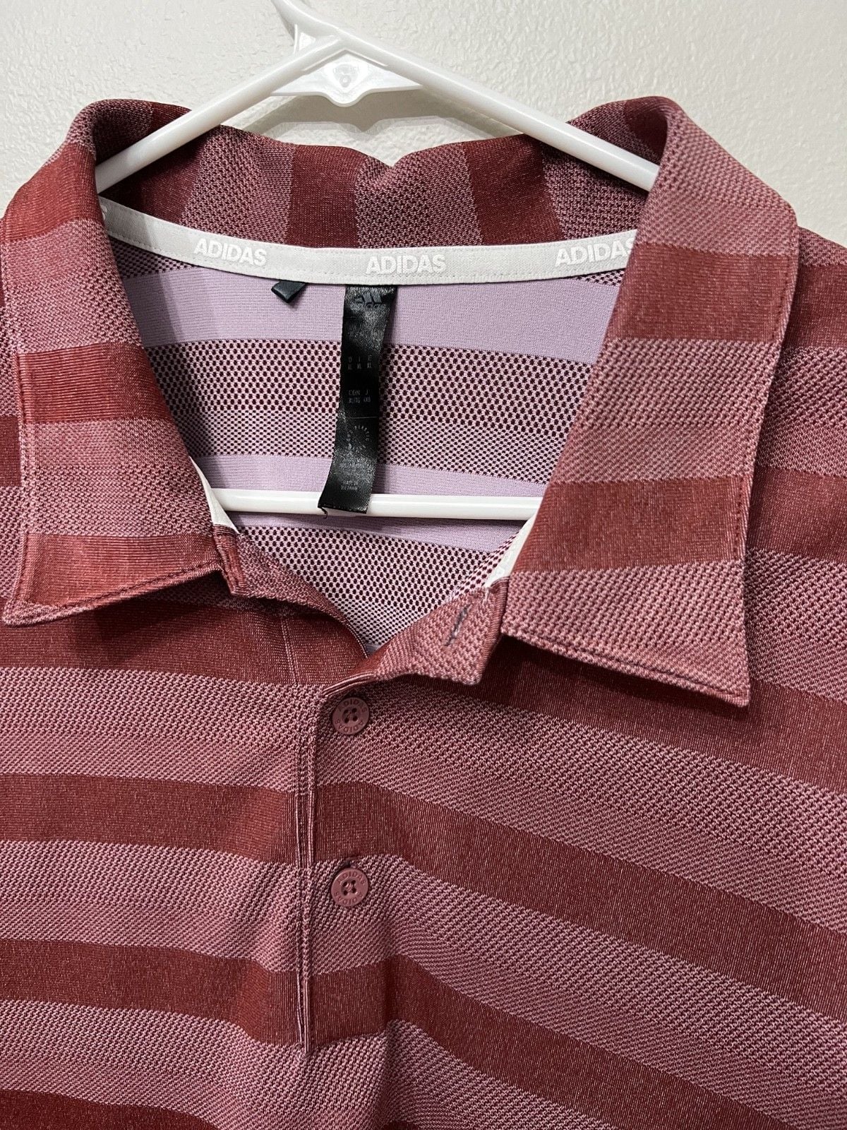 Adidas Polo Shirt Mens XL Red Short Sleeve Performance Stretch Golf * 3