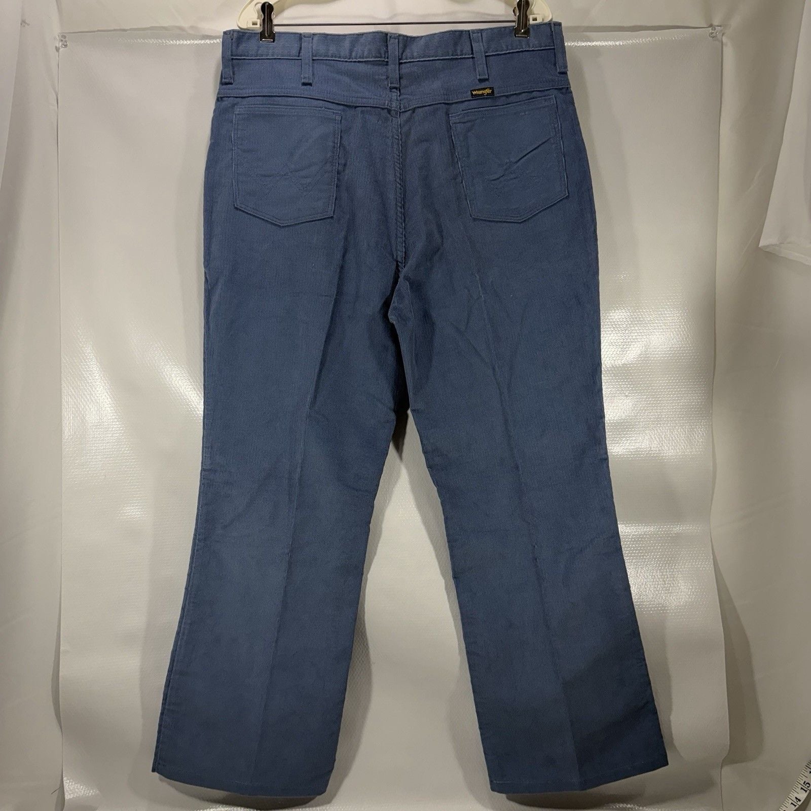 Vintage Wrangler 82665BS Corduroy Pants Mens 38x28 Slate Blue High Rise 70s 80s 8
