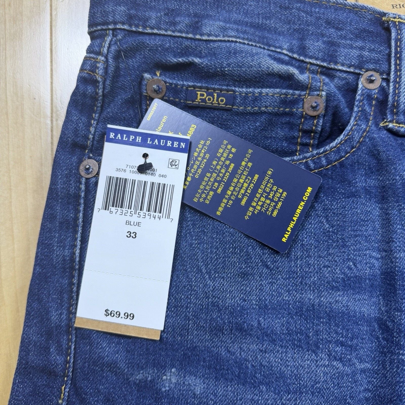 Polo Ralph Lauren Denim Jorts Men’s 33 Baggy Raw Hem Classic Fit NWT Y2K 4