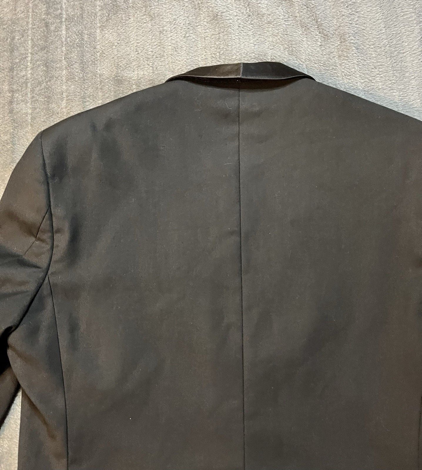 Vinci Tuxedo Jacket Black Satin Lapel One Button Blazer Sz 36S Prom Formal Italy 18