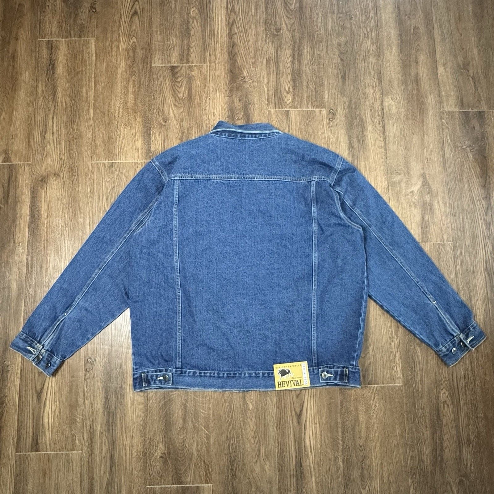 Usa Made Mens Denim Jacket XL Revival Usa Patch American Vintage Look 8