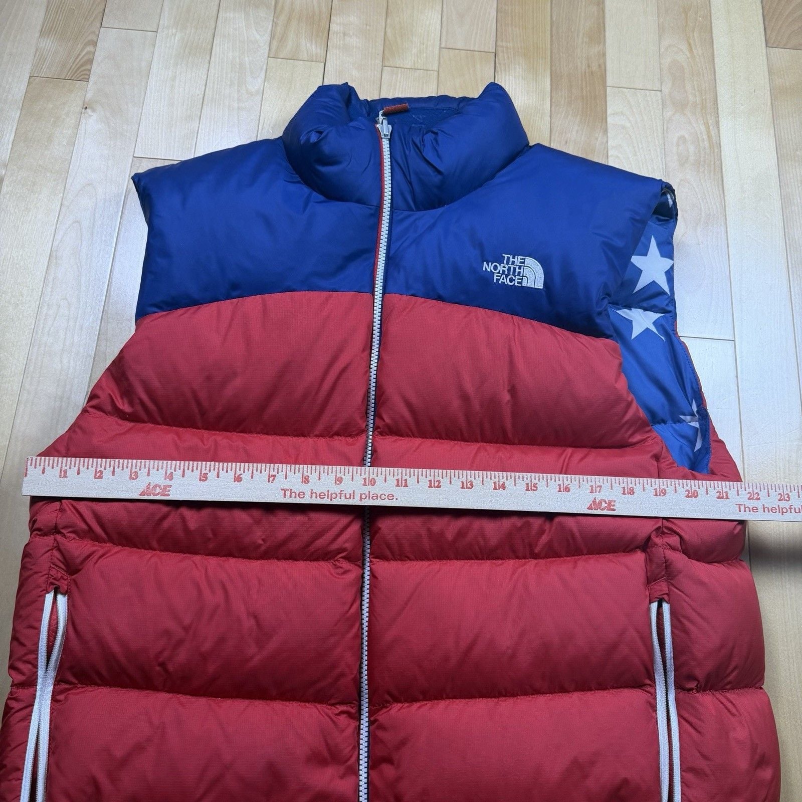 The North Face RU14 2014 Sochi Olympics 700 Down Vest Mens L USA Stars Rare 13