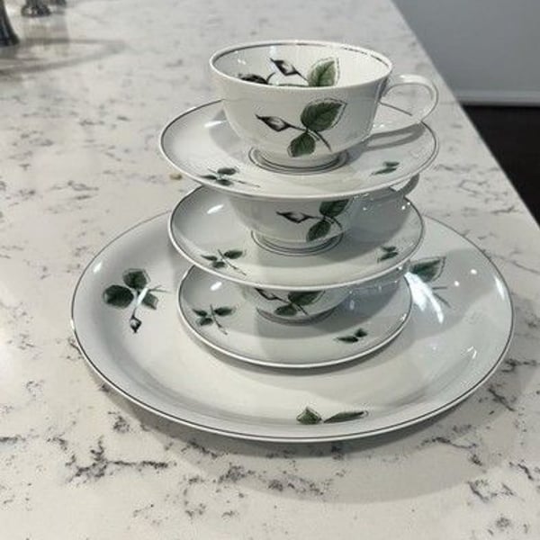 VTG set of Rosenthal Continental dinnerware in the "Midnight Rose" patter