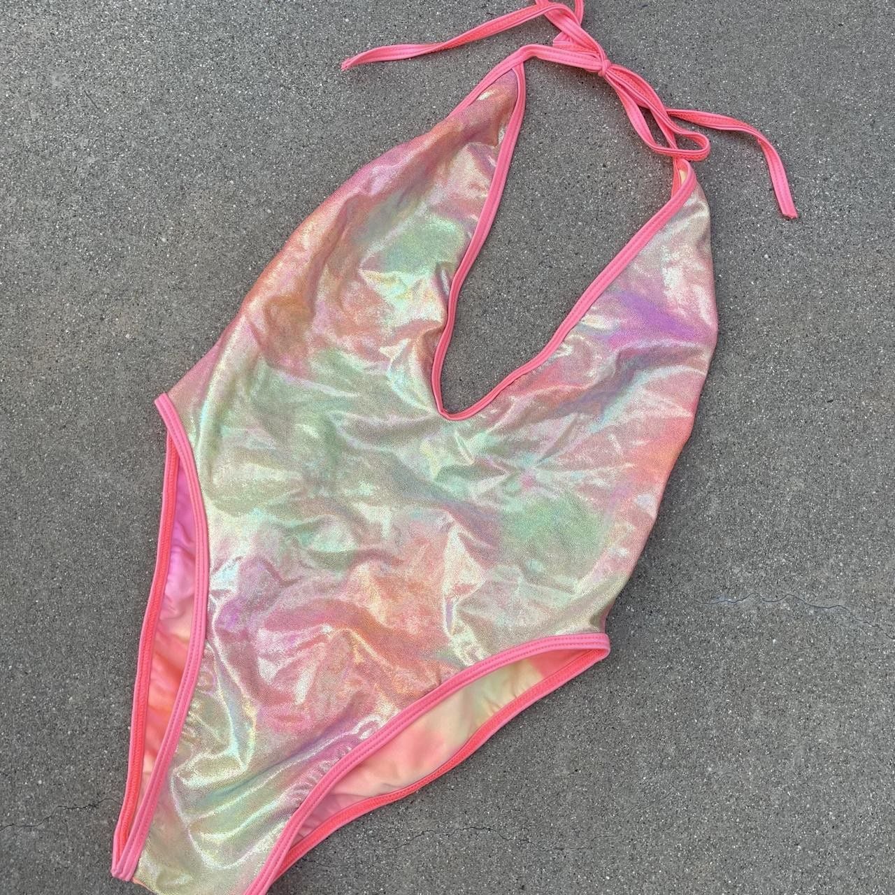 Iridescent mermaid one piece swimsuit 3
