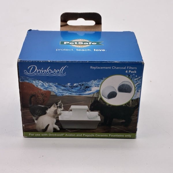 PetSafe Drinkwell Replacement Charcoal Filters 4 Pack Avalon Pagoda Fountain