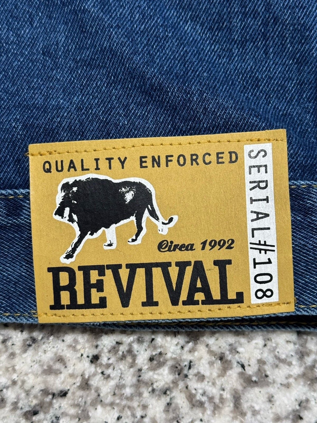 Usa Made Mens Denim Jacket XL Revival Usa Patch American Vintage Look 9