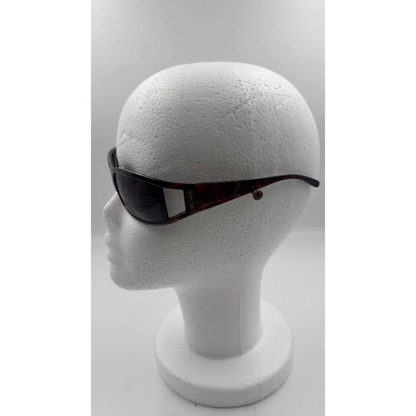 Womens Rhinestone Anti-glare Polarized Chic Narrow Sunglasses Tortoise Brown 4