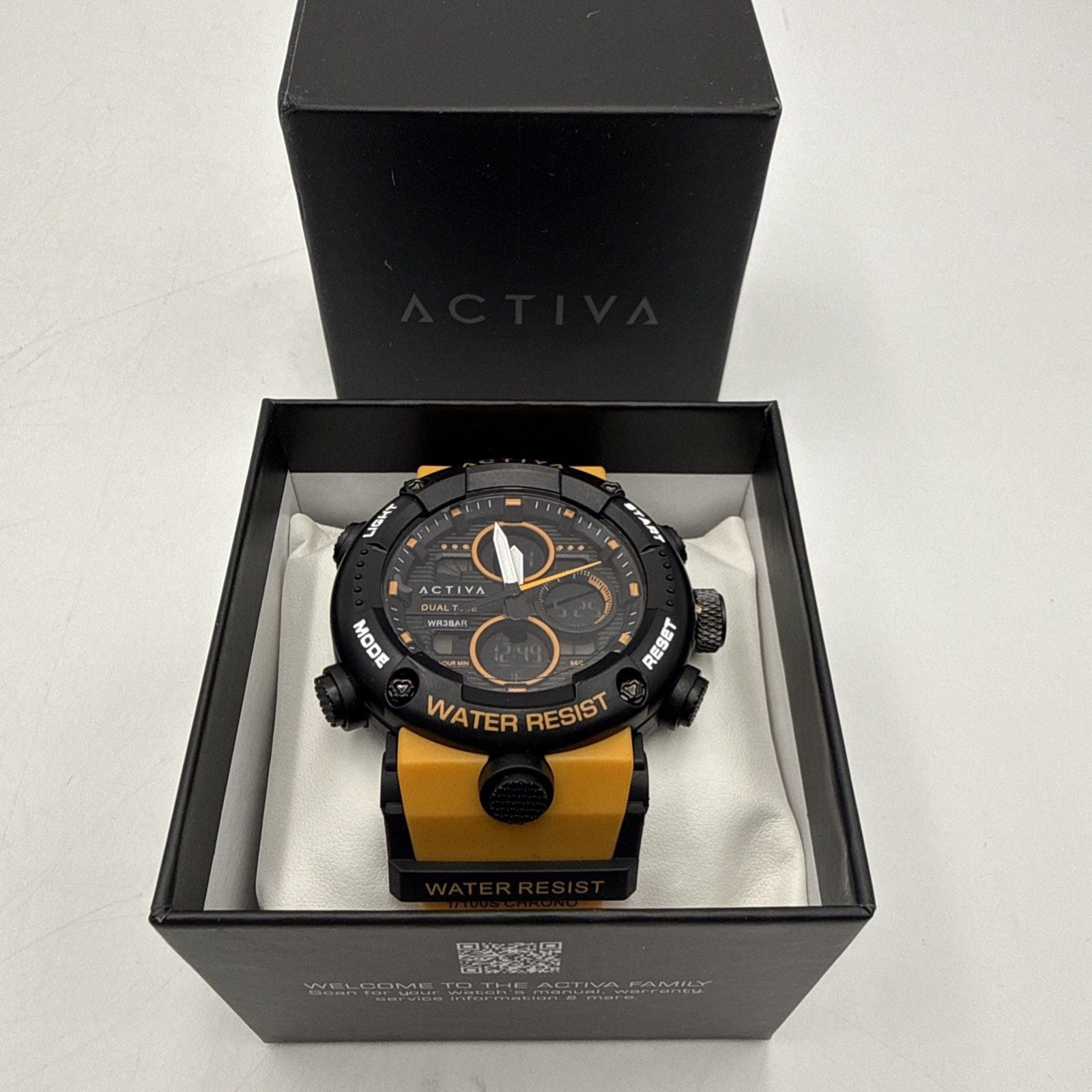 Activa Men’s Digital Watch 52mm Black & Orange TPU Band ACW8038-006 15