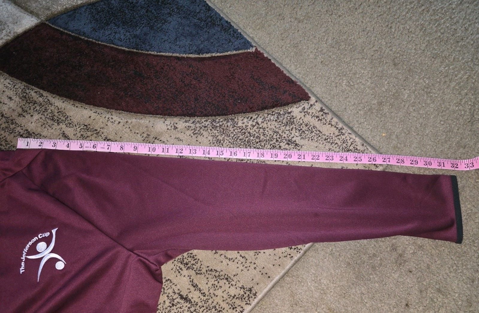 Nike Dri-Fit Sweatshirt Mens L Burgundy Quarter Zip Pullover Jefferson Cup Logo 10