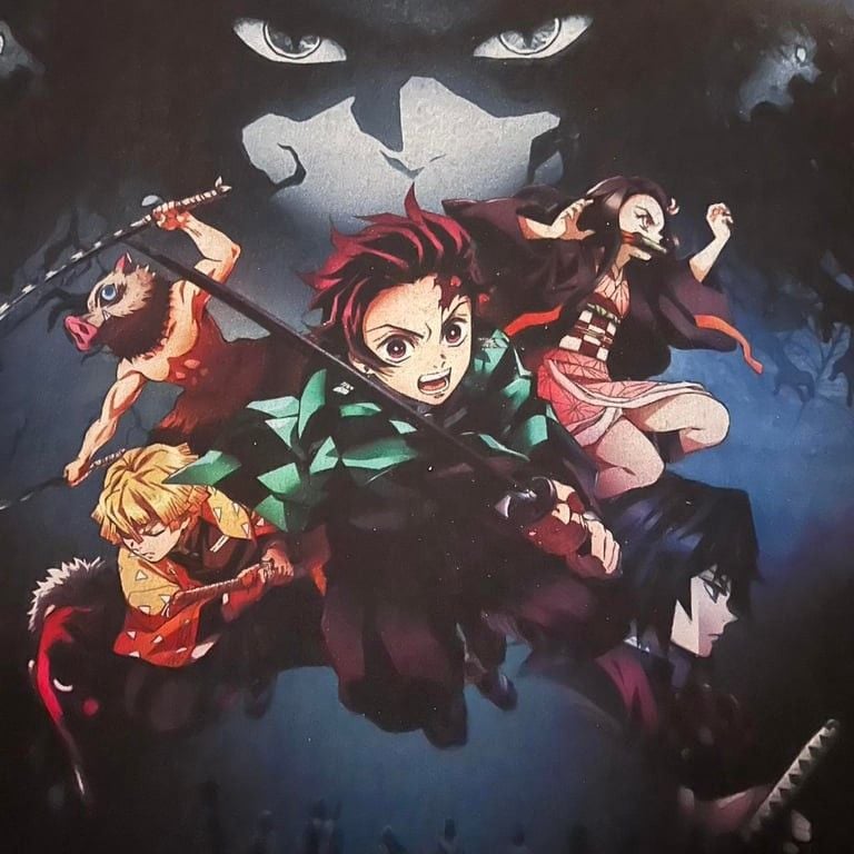 Demon Slayer Size Anime Graphic Tee. Really Cool Graphic of Anime and their Characters. Thick and Quality Cotton Shirt in Great Preloved Condition. Minor fading and a few stains mainly on the back. Great for any Demon Slayer or Anime fan!!!
Size - L (no 3