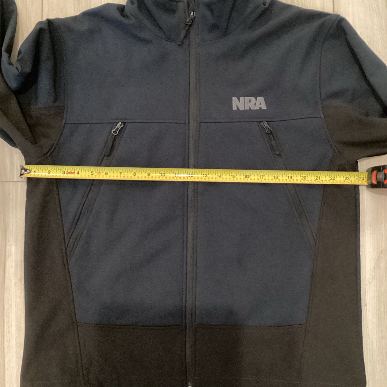 NRA Jacket Men's LARGE Blue Full Zip Shield Lined LIGHT Weight Pockets 5