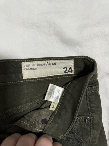 Rag & Bone for Intermix 24 Stretch denim low rise shorts 2 in inseam Army Green 9