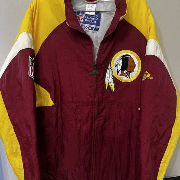 Washington Redskins Jacket Mens L Pro Line Apex One Vintage NFL Zip Puffer *