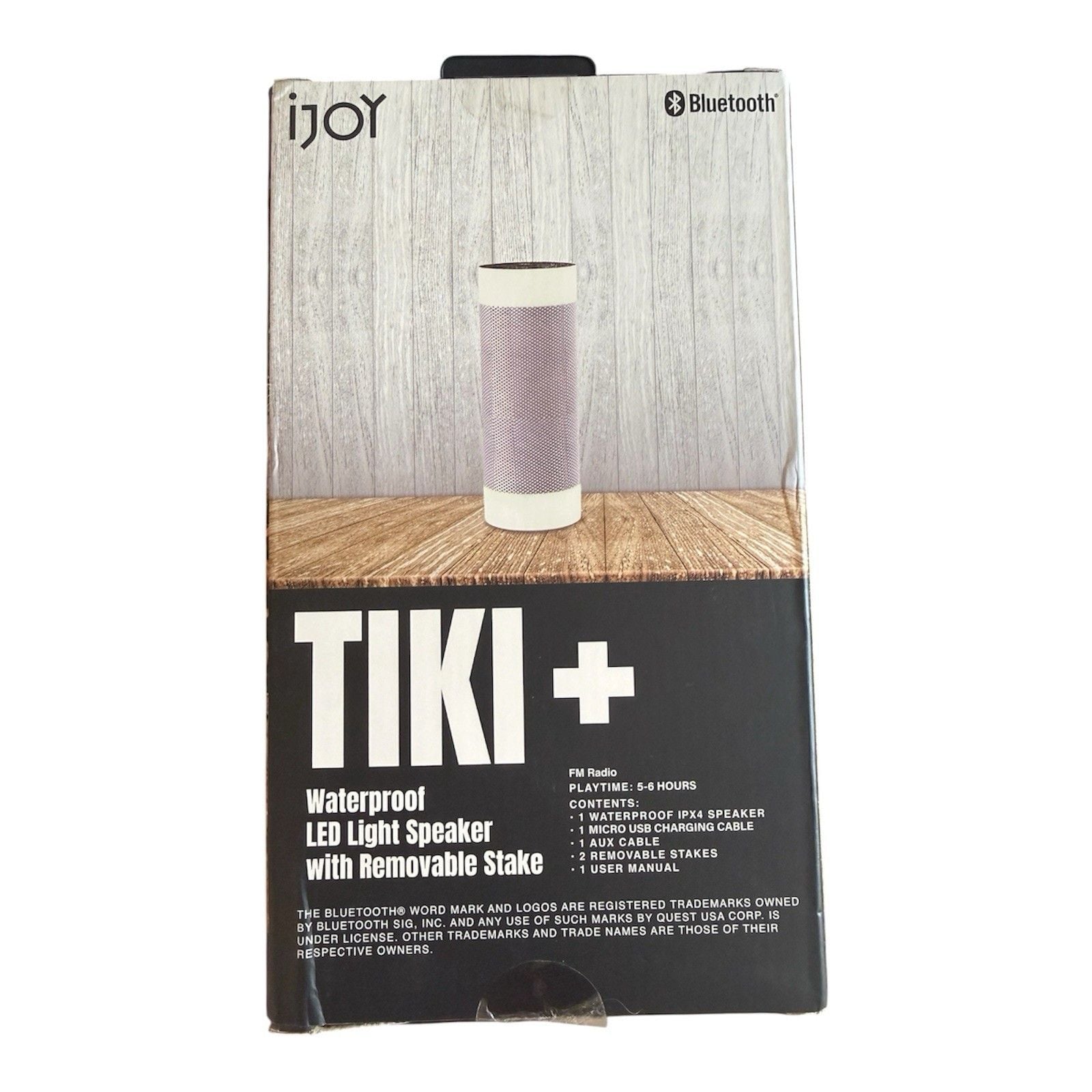 iJOY TIKI+ Waterproof Bluetooth LED Light Speaker Removable Stake FM Radio NEW 4