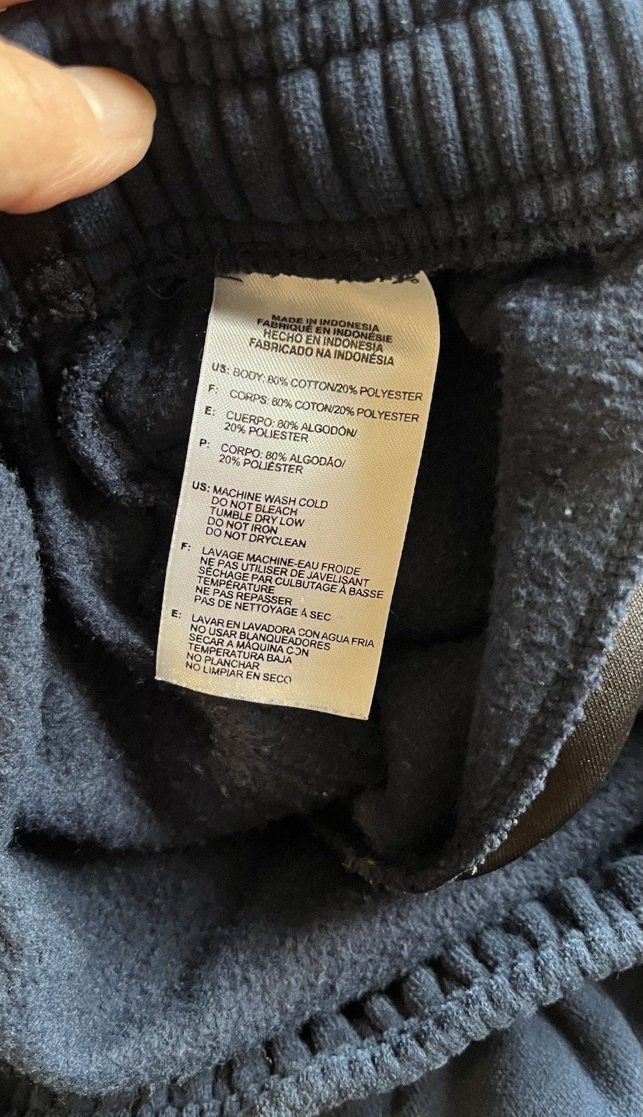 Adidas Adults Small Blue/Black Sweatpants Joggers Fleece 3-Stripe 8