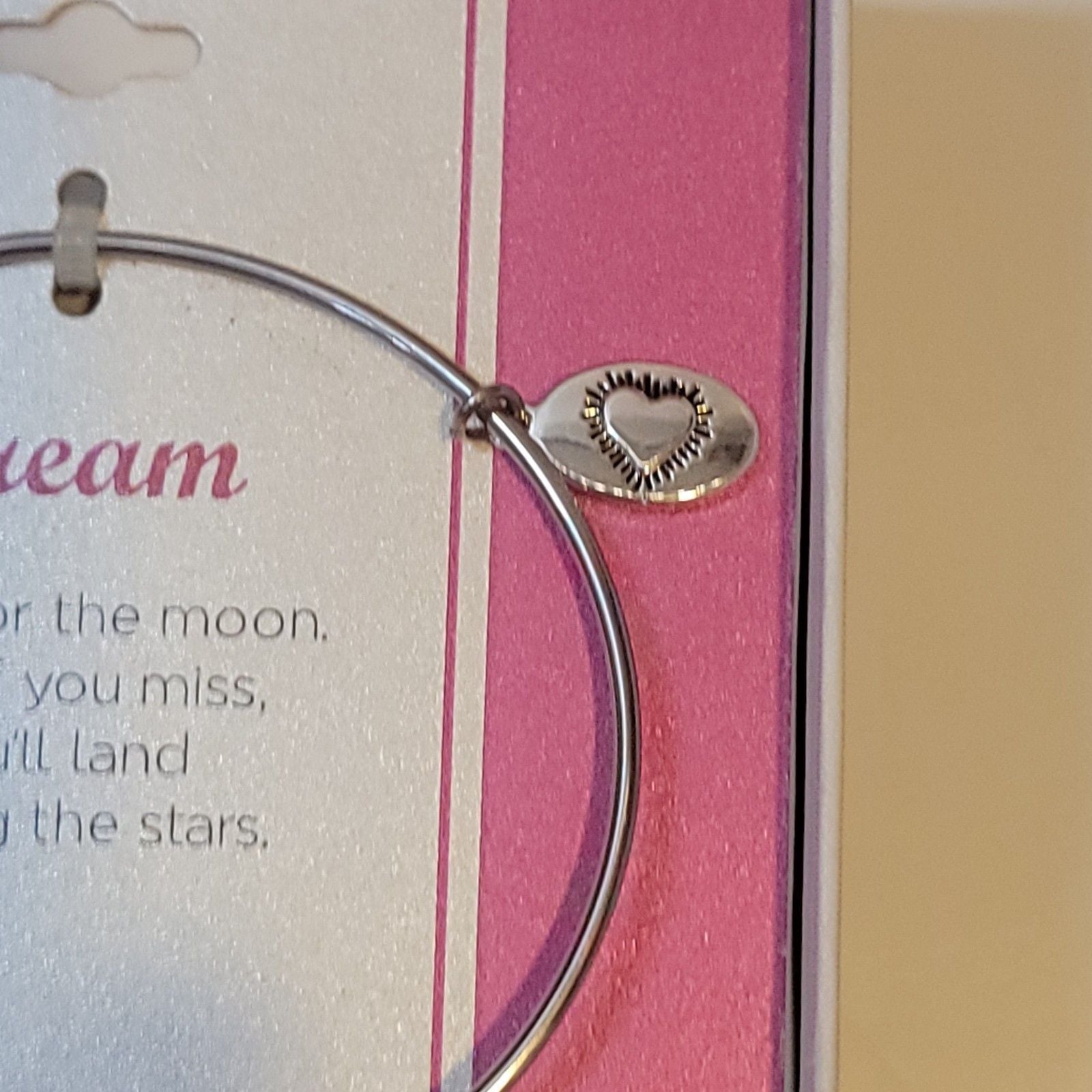 Footnotes Too "Dream" Stainless Steel Bangle Bracelet Stars Moon NIB 6